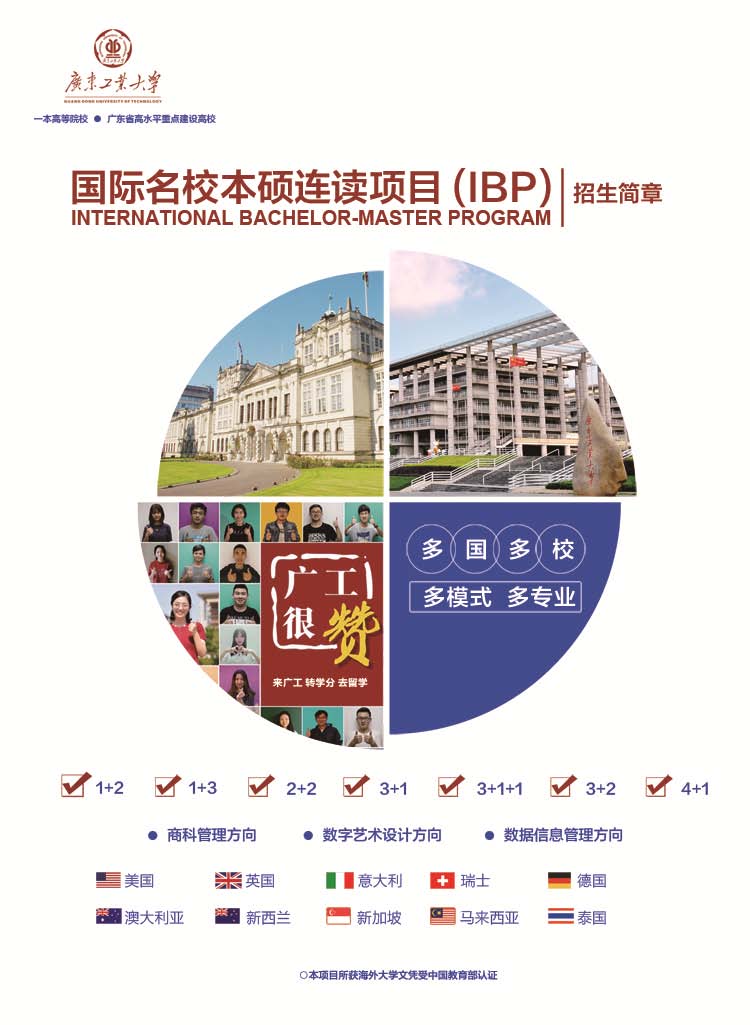 2021年广东工业大学国际名校本科本硕专业招生简章