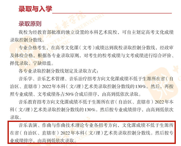 中央音乐学院作曲系录取原则