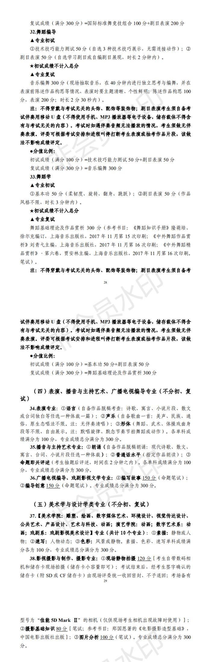 四川音乐学院2020年省外本科招生专业考试内容