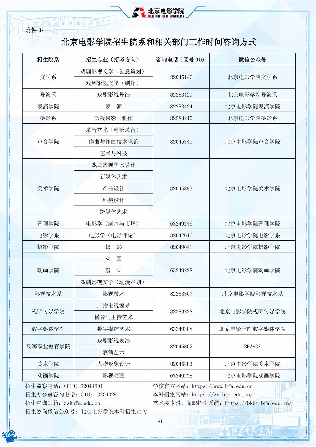 2022年北京电影学院艺术类招生简章