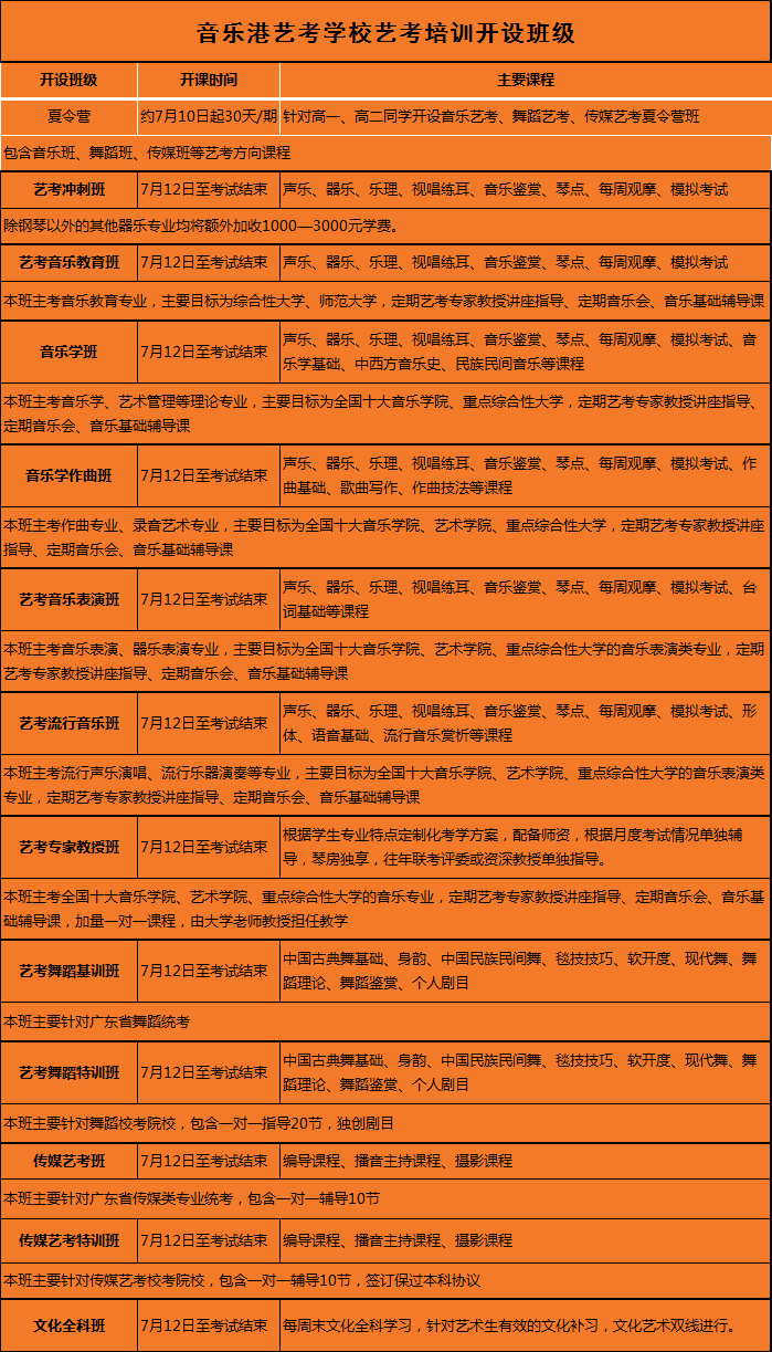 音乐艺考复读班