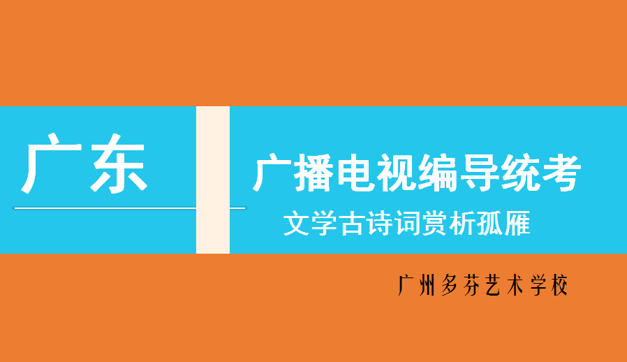 广东省广播电视编导统考文学古诗词赏析孤雁