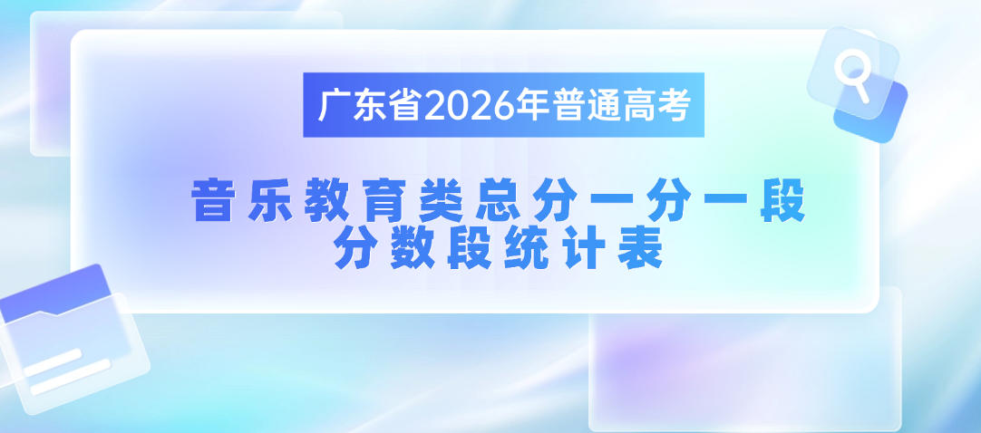 广东省2026年普通高考音乐教育类总分一分一